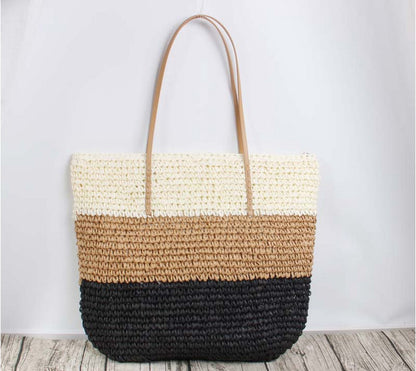 Chic Stripe Contrast Tote