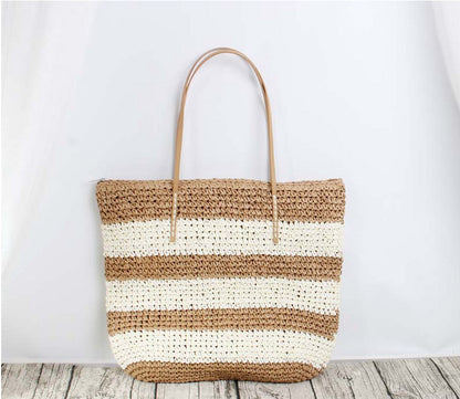 Chic Stripe Contrast Tote