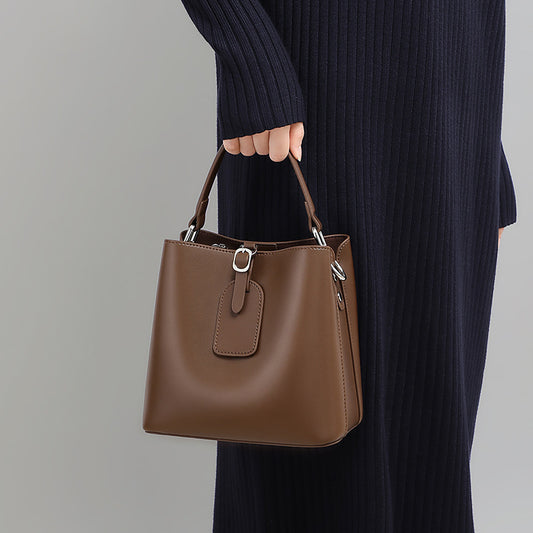 Grandeur Leather Bucket Bag