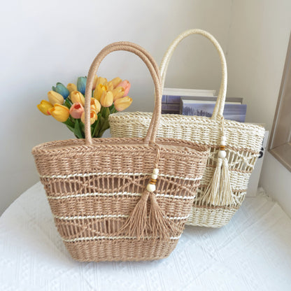 Artisan Weave Straw Tote